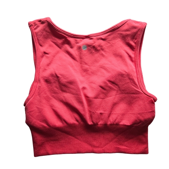 Yogalicious SMALL Coral Sleeveless Crop Top - Picture 2 of 5